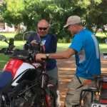 Africa-Twin-Adventures-Adjusting-GoPro-at-Bushmanskloof